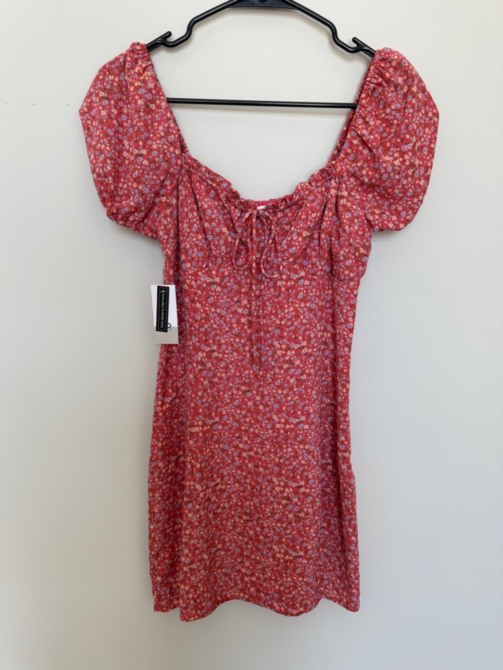 Pink Floral Puff-Sleeve Sundress